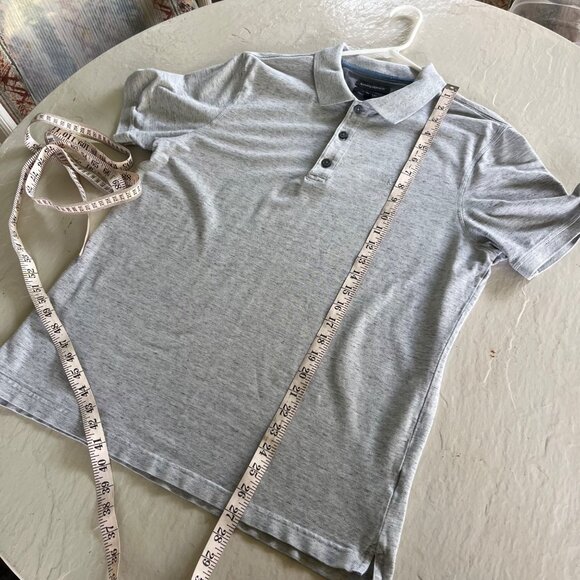 Banana Republic Grey Standard Fit Short Sleeve Polo Shirt Size L - Picture 5 of 6